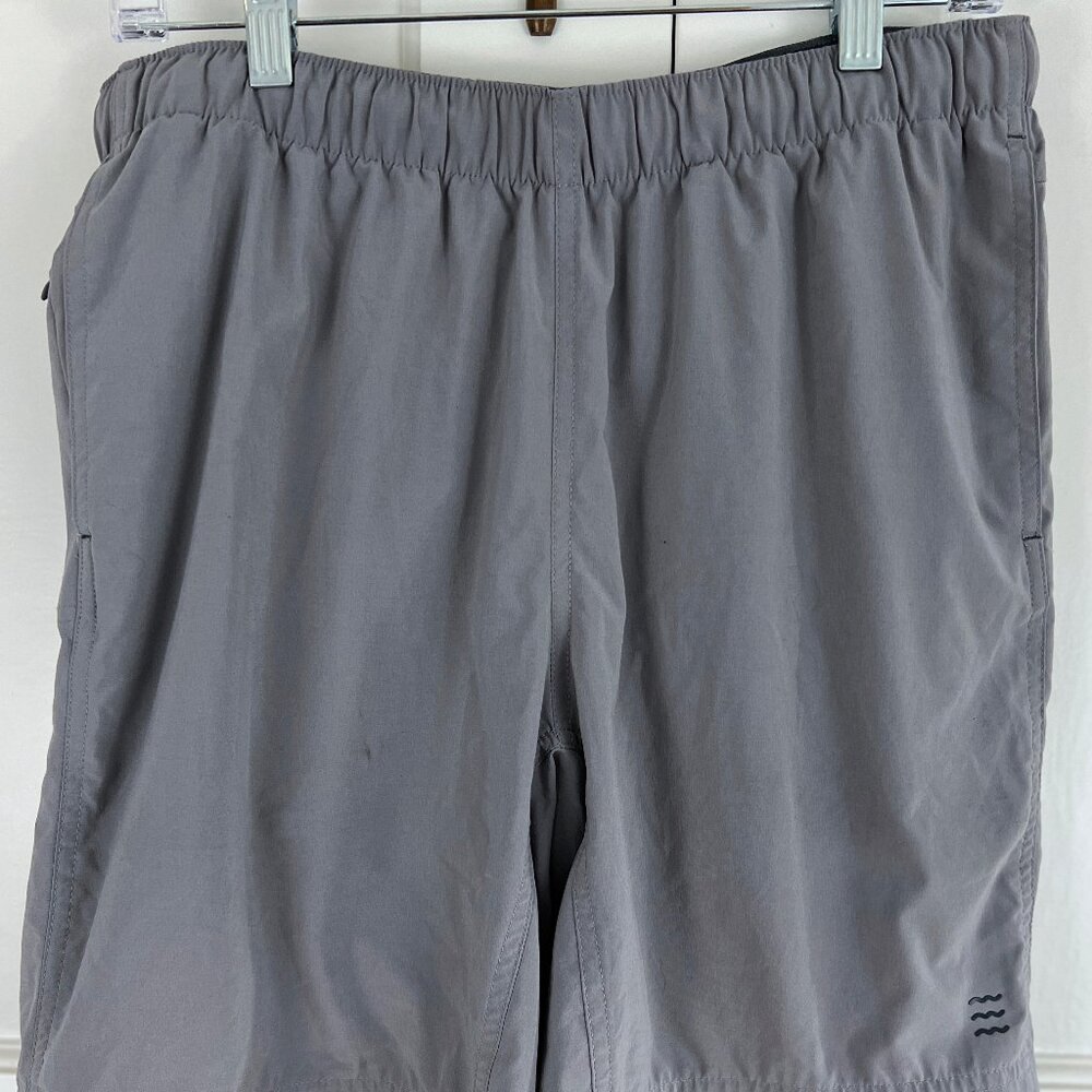 Free Fly Men's Swim Trunks - Size Large - Gray Silver - Bamboo & Polyester